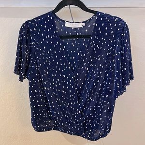 Pleated flowy crop top